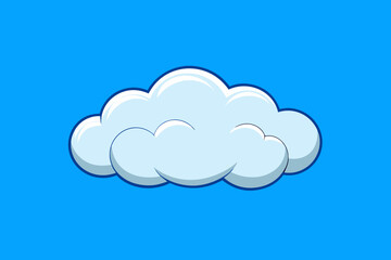 Beautiful fluffy clouds on blue sky background  vector illustration