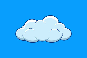 Beautiful fluffy clouds on blue sky background  vector illustration