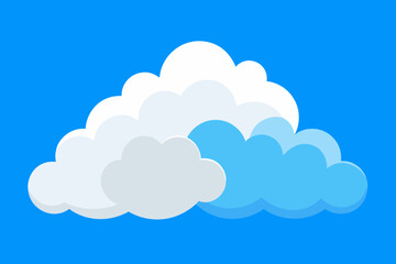 Beautiful fluffy clouds on blue sky background  vector illustration