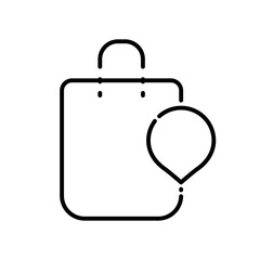 Shop next to the road, store location on the map, icon for user interface.