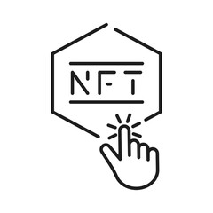 NFT line symbol, vector editable stroke icon for user interface.