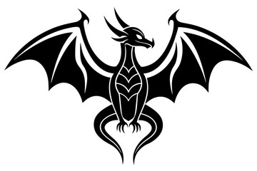 stylized dragon silhouette vector illustration