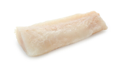Fresh raw cod fillet isolated on white