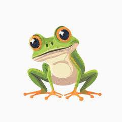 Fun frog flat vector isolated on white background f