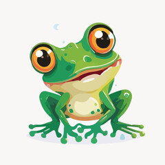 Fun frog flat vector isolated on white background f