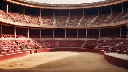 Empty round bullfight arena