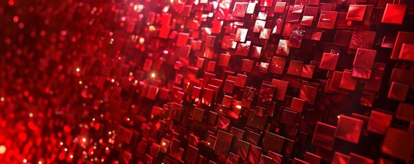 Obraz premium Abstract red background with cubes.