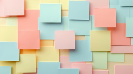 A minimalist composition of pastel-colored sticky tabs AI generated illustration