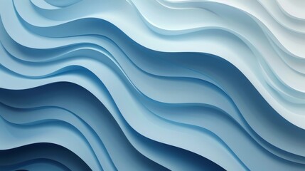 Fototapeta premium A minimalistic wave pattern in shades of blue AI generated illustration