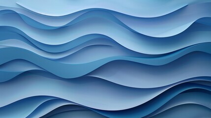 A minimalistic wave pattern in shades of blue AI generated illustration