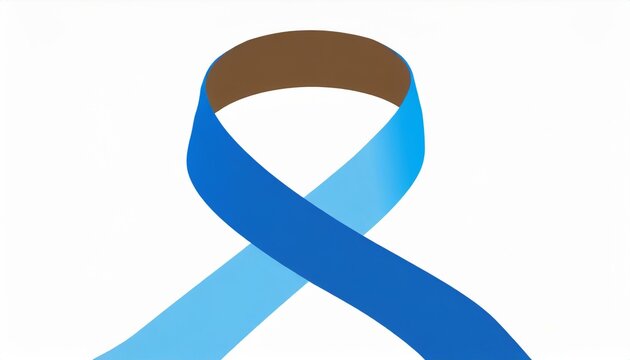 Ilustração de uma fita azul, símbolo de prevenção ao câncer de próstata em homens.