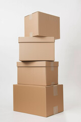 A stack of cardboard boxes
