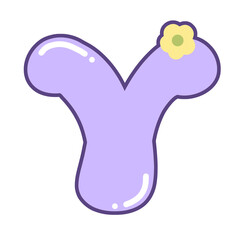 Cute purple Alphabet Letter Y