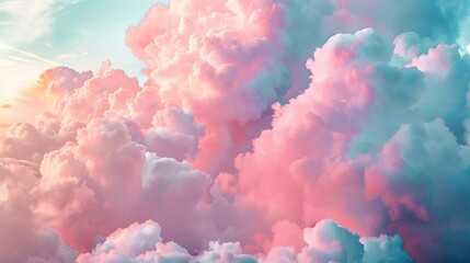 Dreamy clouds in shades of cotton candy pink AI generated illustration