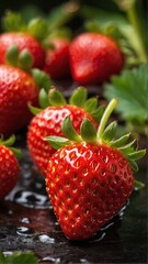 Strawberries close up.