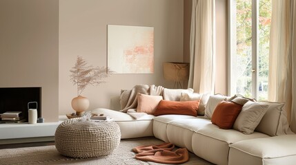 Gentle apricot blending with cozy taupe tones AI generated illustration
