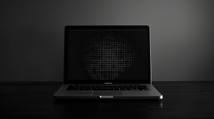 Minimalistic grid pattern on a laptop screen  AI generated illustration