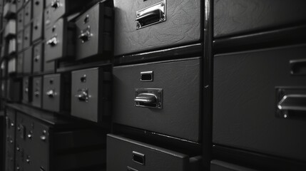 Monochromatic image of a filing cabinet AI generated illustration