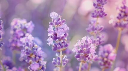 Delicate lavender blooms bursting with pastel energy  AI generated illustration