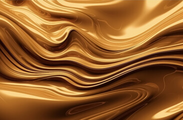 Abstract golden liquid wavy background. Metallic dynamic design
