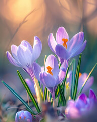 Fototapeta premium spring crocus flowers