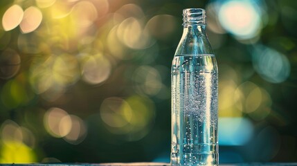 Soft focus on a glass water bottle  AI generated illustration