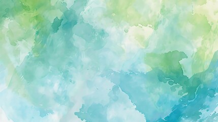 Fototapeta na wymiar Soft pastel blue and green shades blending together in a soothing watercolor effect AI generated illustration