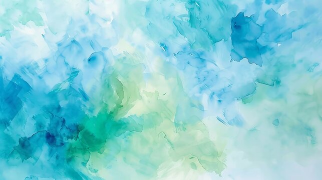 Soft pastel blue and green shades blending together in a soothing watercolor effect  AI generated illustration