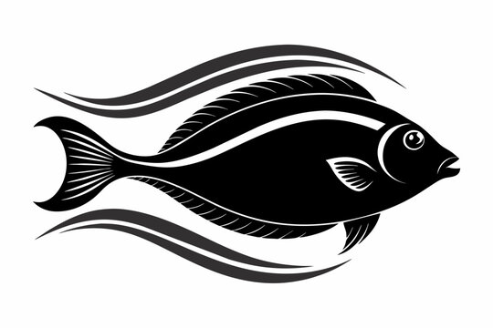 recommend clip art:  flounder Fish silhouette black vector illustration artwork 