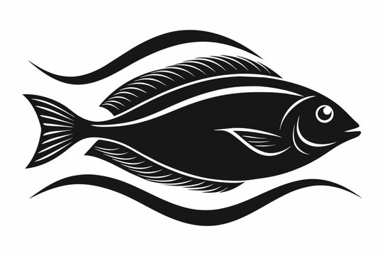 recommend clip art:  flounder Fish silhouette black vector illustration artwork 
