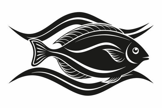 recommend clip art:  flounder Fish silhouette black vector illustration artwork 