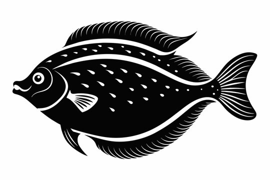 recommend clip art:  flounder Fish silhouette black vector illustration artwork 