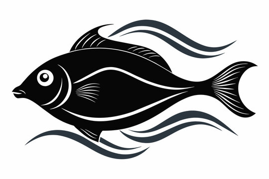 recommend clip art:  flounder Fish silhouette black vector illustration artwork 
