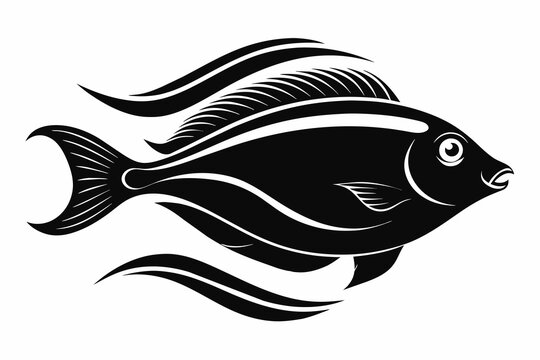 recommend clip art:  flounder Fish silhouette black vector illustration artwork 