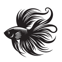  Retro Styled Angelfish Silhouettes, Black and White Angelfish Illustration, Vintage Angelfish Silhouettes, Vintage Angelfish Vector, Retro Vector Angelfish Art