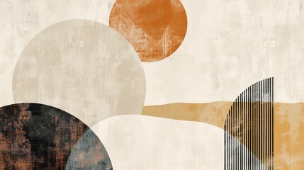 A minimalist design of organic shapes in muted tones  AI generated illustration