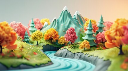 Fototapeta na wymiar 3d clay mountain sculpted from oil-based clay depicting a surreal landscape