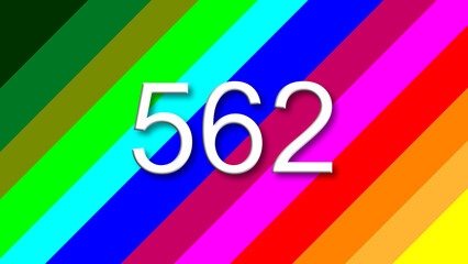 562 colorful rainbow background year number