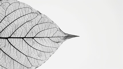 Obraz premium Fine details of a leafs veins against a white backdrop AI generated illustration