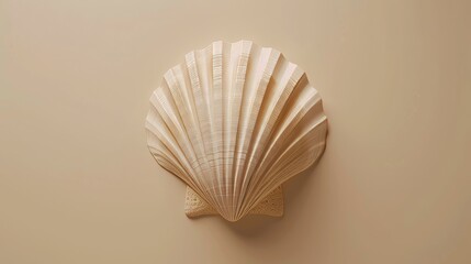 Minimalist interpretation of a seashell in shades of beige AI generated illustration