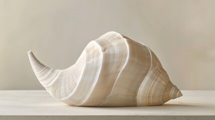 Fototapeta na wymiar Minimalist interpretation of a seashell in shades of beige AI generated illustration