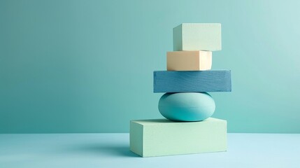 Simple shapes layered on top of each other  AI generated illustration