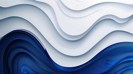 Curved Blue and White Background for Professional Design Concept Generative AI