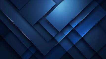 Dark Blue Abstract Geometry Shine and Layer Elements on Blue Background for Presentation Design Generative AI