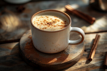 Cup of Cappuccino on Saucer
