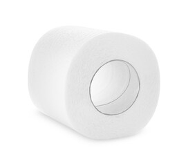 Roll of toilet paper isolated on white