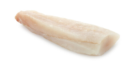 Fresh raw cod fillet isolated on white