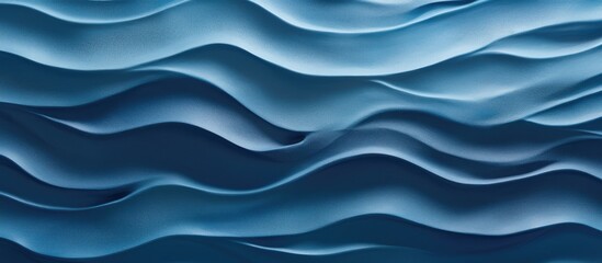 Obraz premium A detailed shot showing the intricate blue wave design painted on a wall surface