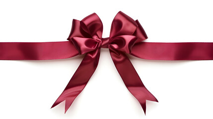 Red ribbon, bow isolated on white background