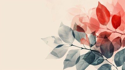 Bright and Clean Creative Illustration with Nature Elements - Modern Soft Color Background for Text Placement Generative AI